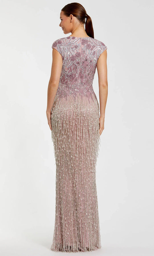 Mac Duggal 6169 - Beaded Fringe Sheath Evening Gown