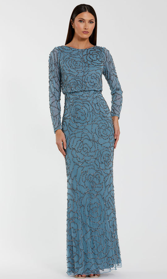 Mac Duggal 6189 - Blouson Bodice Embellished Sheath Gown