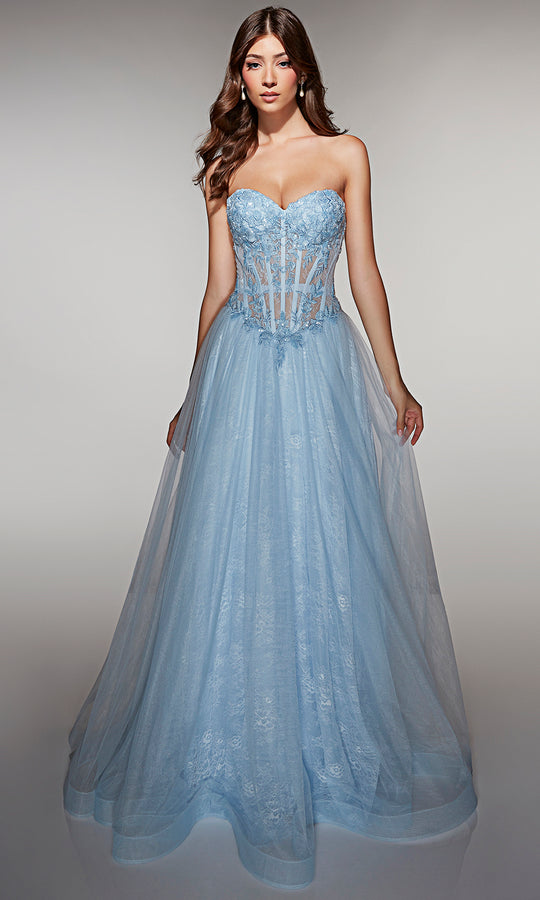 Alyce Paris 61984 - Strapless Corset Lace Ball Gown