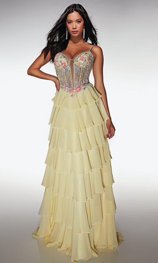 Alyce Paris 61993 - Beaded Floral Corset Gown