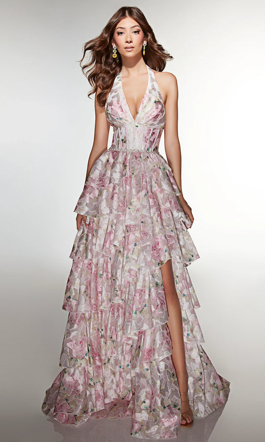Alyce Paris 61996 - Tiered Floral Lace Ballgown