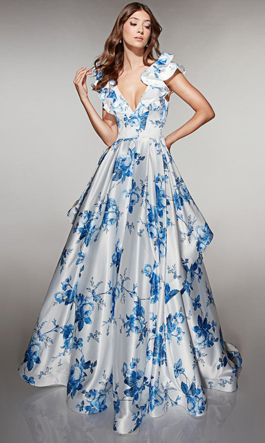 Alyce Paris 62001 - Ruffle Sleeve A Line Gown