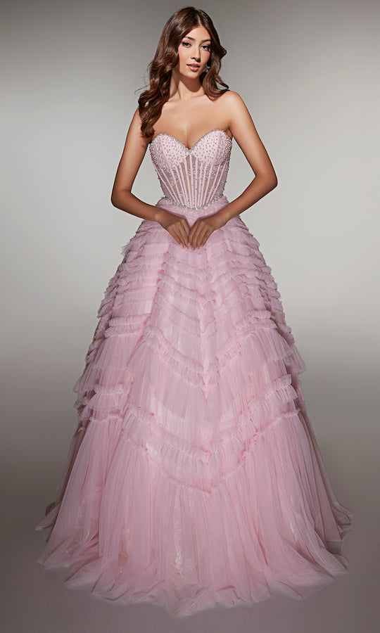 Alyce Paris 62007 - Tiered Glitter Tulle Ball Gown