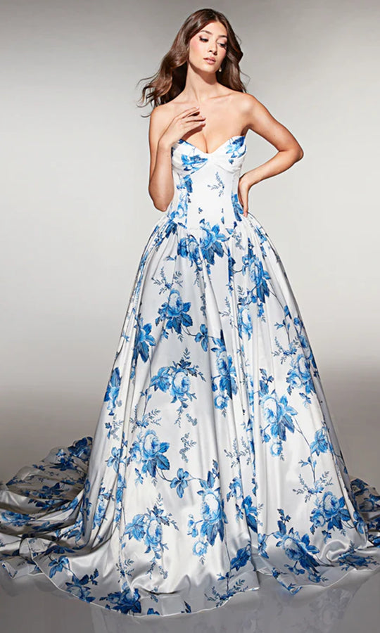 Alyce Paris 62026 - Sweetheart Floral Ball Gown with Train