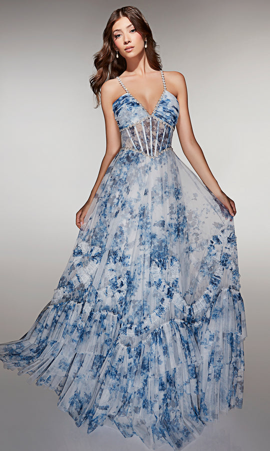 Alyce Paris 62028 - Floral Tulle A Line Gown