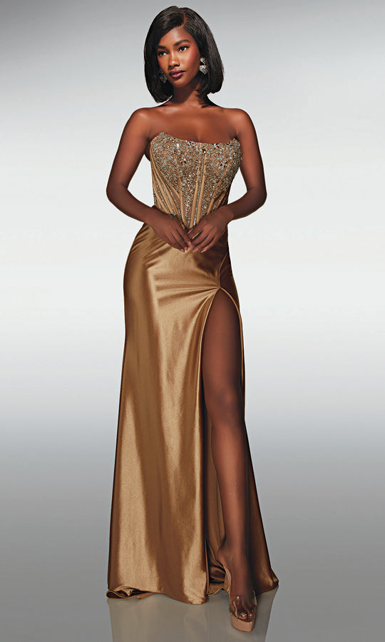 Alyce Paris 62034 - Embellished Corset Satin Gown