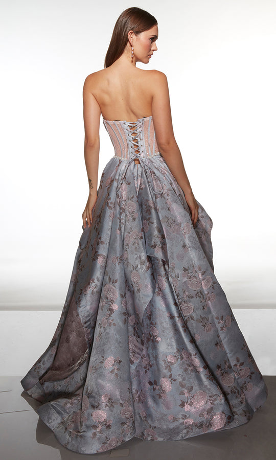 Alyce Paris 62051 - Floral Jacquard Corset Ball Gown