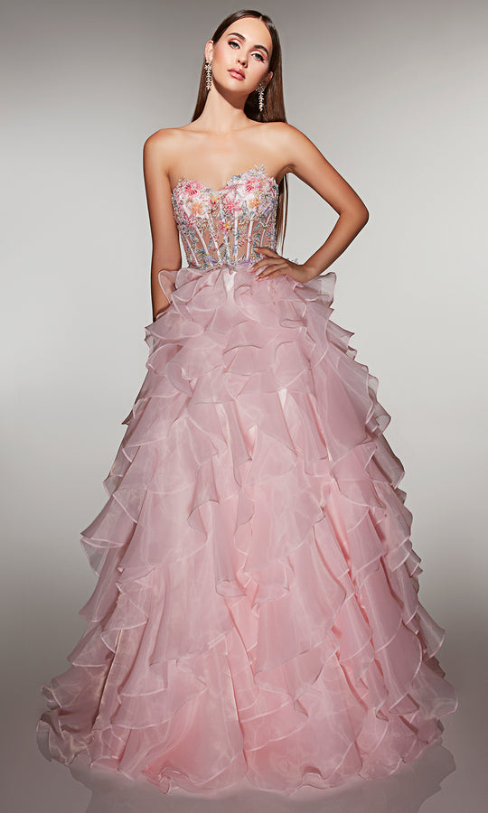 Alyce Paris 62069 - Corset Bodice Ruffle Ball Gown