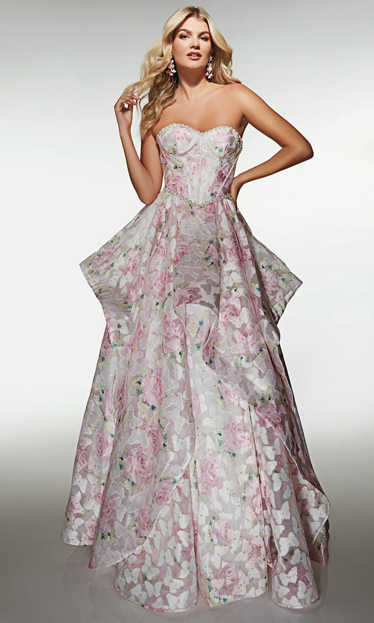 Alyce Paris 62071 - Strapless Corset Floral Ball Gown
