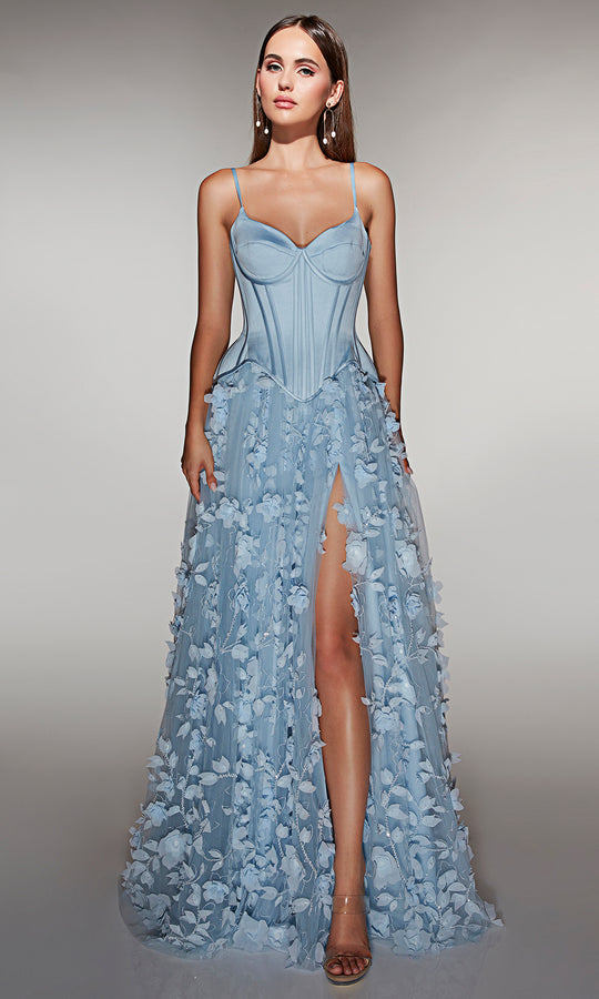 Alyce Paris 62072 - Corset Ballgown with Floral Skirt