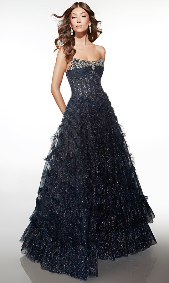 Alyce Paris 62096 - Embellished Corset Ruffle Ball Gown