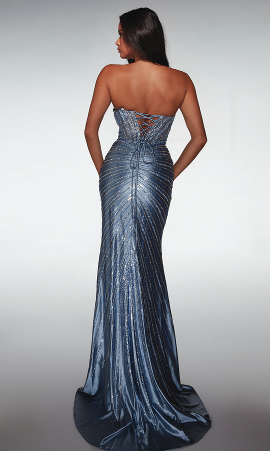 Alyce Paris 62142 - Embellished Sheath Gown With Lace Up Back