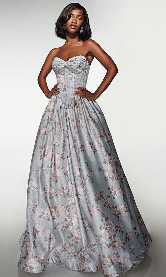 Alyce Paris 62181 - Floral Jacquard Ballgown