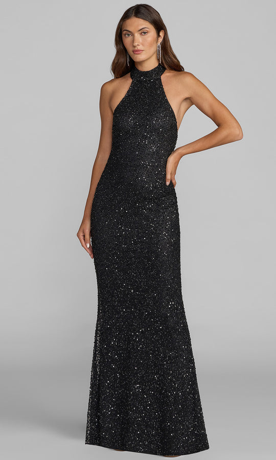 Mac Duggal 6259 - Cowl Back Beaded Sequin Prom Gown