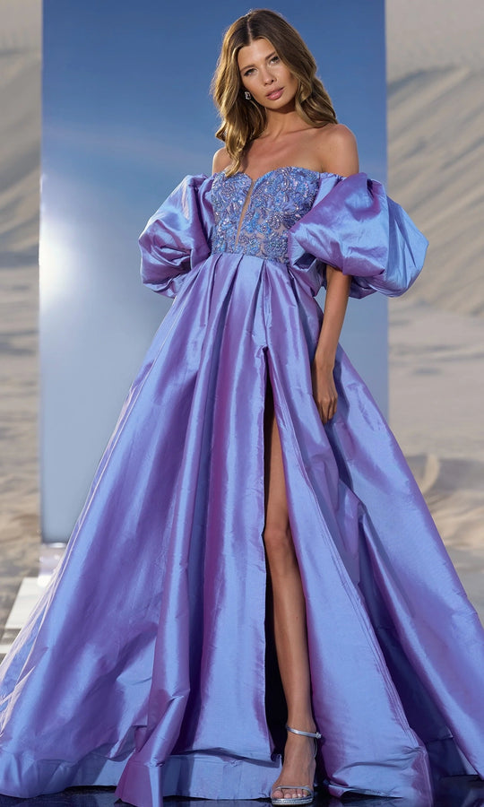 Sherri Hill 56843 - Puff Sleeve Off Shoulder Taffeta Ballgown