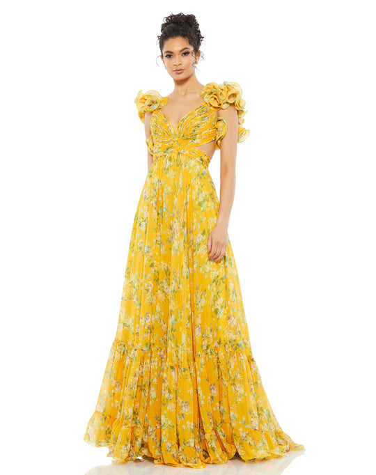 Mac Duggal - 67803 Ruffled Floral A-Line Dress