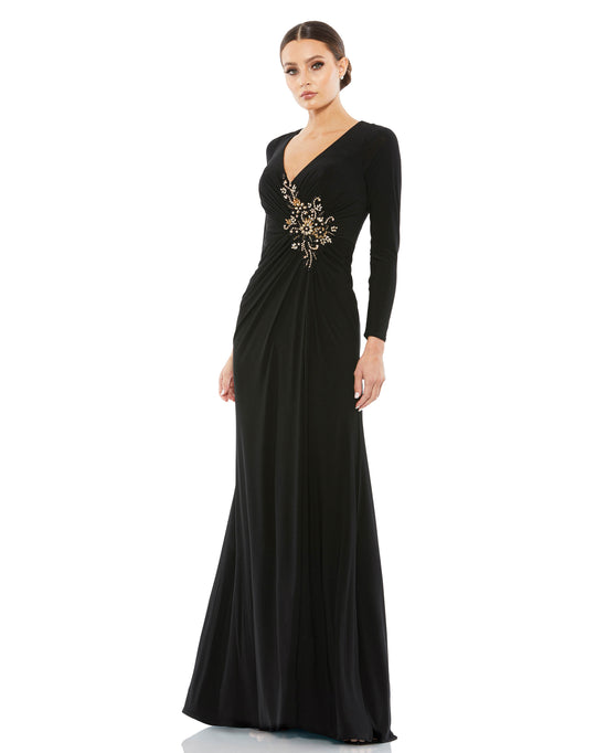 Mac Duggal Evening - 67848D V-Neck Sheath Mother of the Bride Dress