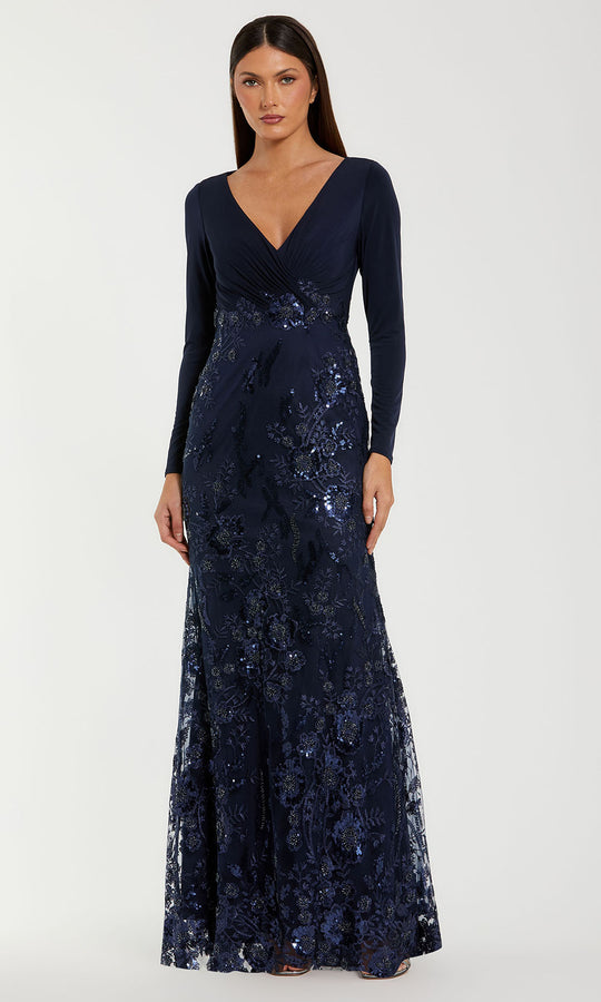 Mac Duggal 67871 - Long Sleeve Sequin Embroidered Gown