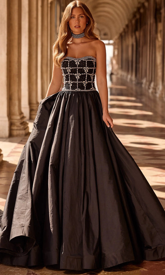 Sherri Hill 57496 - Strapless Pearl Beaded Ballgown with Choker