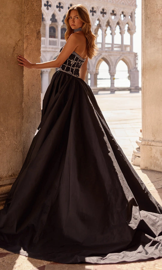 Sherri Hill 57496 - Strapless Pearl Beaded Ballgown with Choker