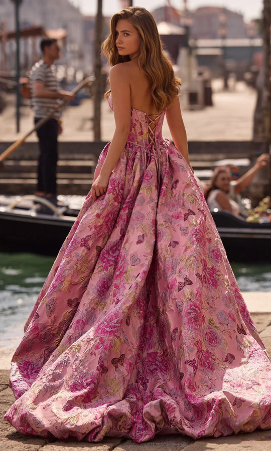 Sherri Hill 57515 - Floral Brocade Bubble Hem Ballgown