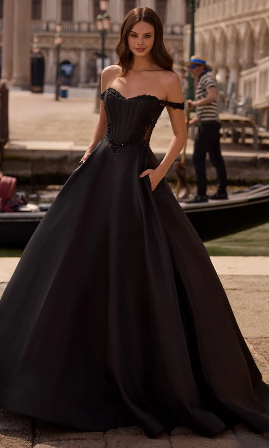 Sherri Hill 57517 - Embellished Off Shoulder Corset Ballgown