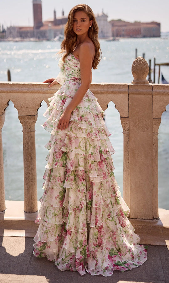 Sherri Hill 57614 - Ruched Sweetheart A-Line Dress with Ruffle