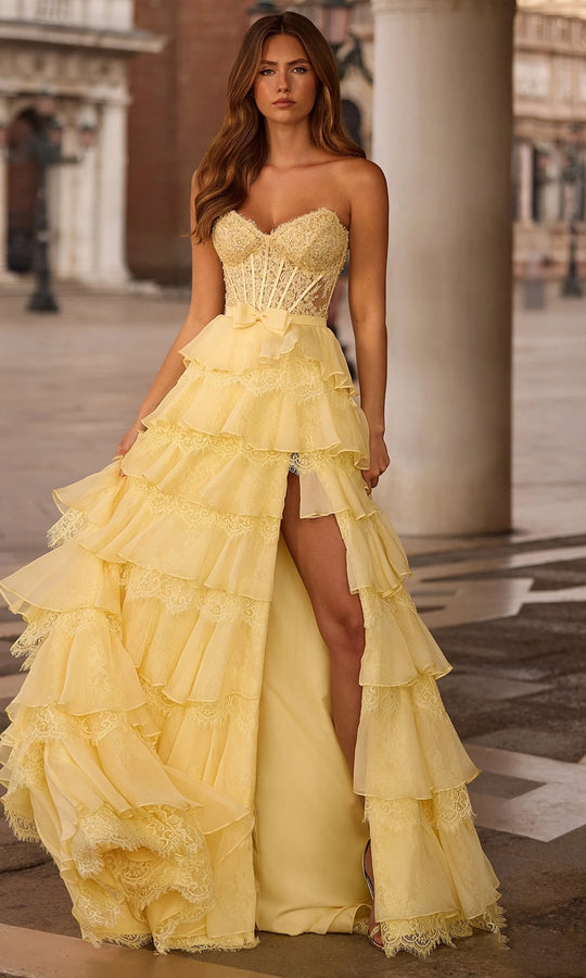 Sherri Hill 57479 - Lace Ruffle Skirt Sweetheart Gown