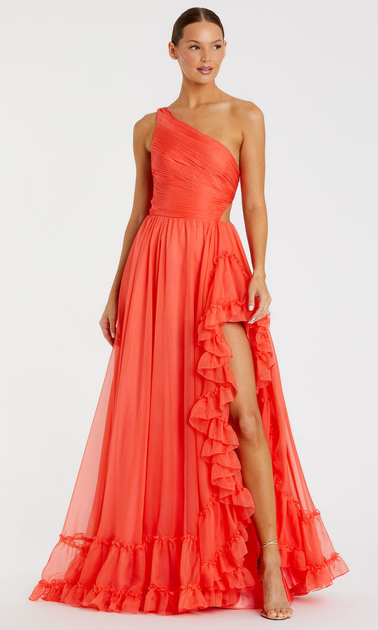 Mac Duggal 68476 - One Shoulder Ruffle A-Line Gown