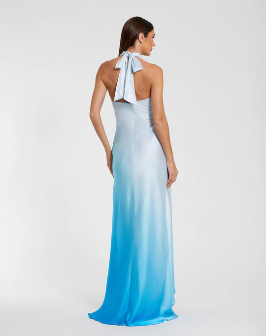 Mac Duggal 68501 - Halter Sweetheart Charmeuse High Low Dress
