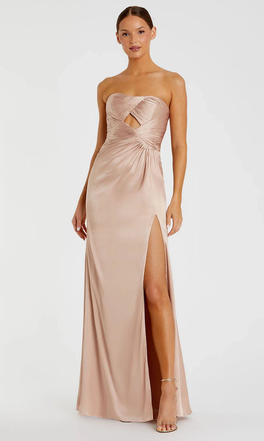 Ieena Duggal 68837 - Strapless Keyhole Slit Gown