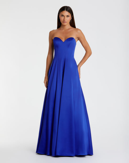 Mac Duggal 68857 - Bow Accent Sweetheart Satin Ballgown