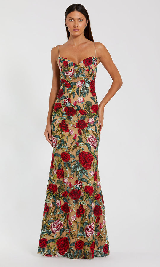 Ieena Duggal 68884 - Embroidered Floral Sheath Gown