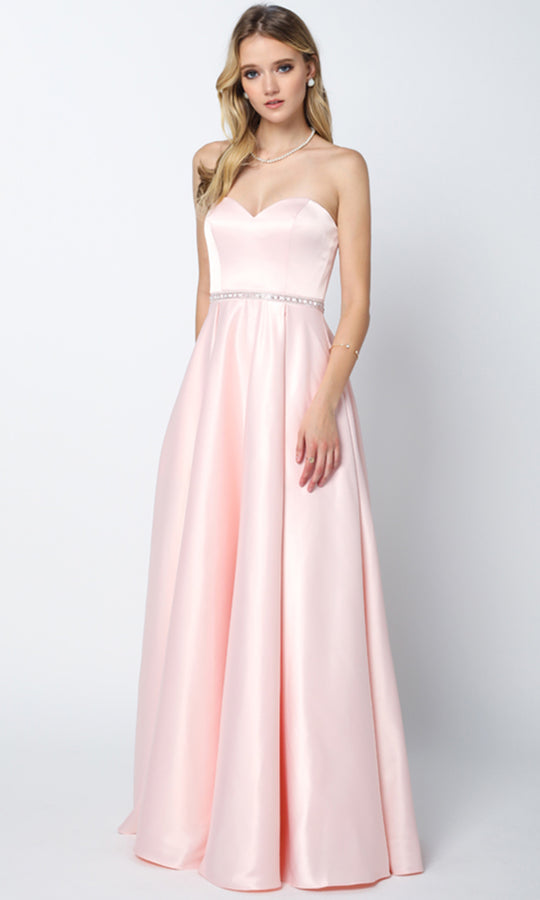 Juliet Dresses 688 - Strapless Pleated A-Line Gown