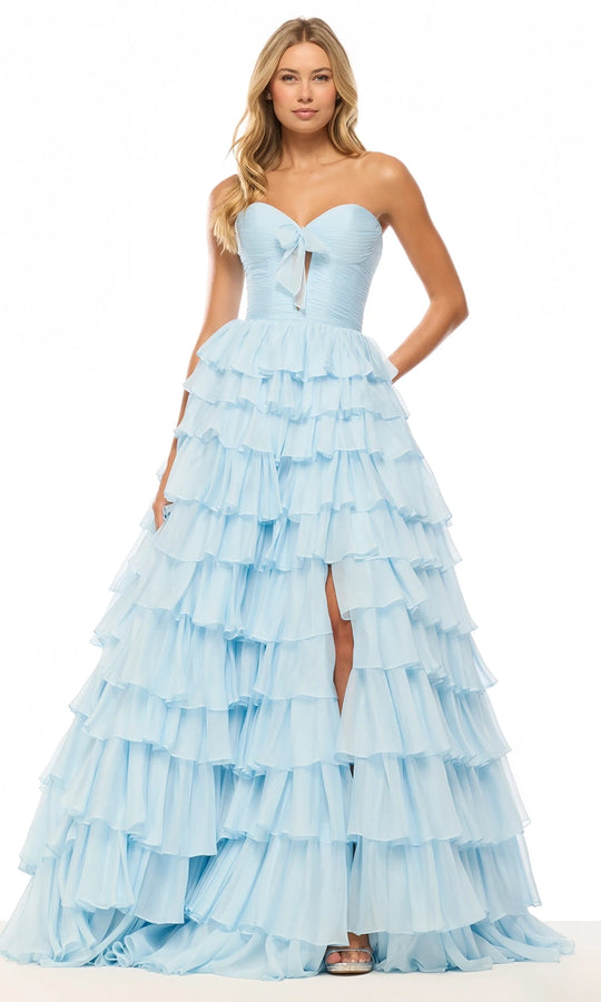 Sherri Hill 57424 - Sweetheart Ruffled Chiffon Gown with Bow Detail