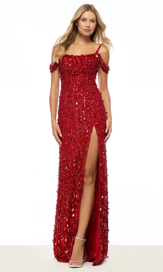 Sherri Hill 57608 - Sequin Cold Shoulder Gown with Slit