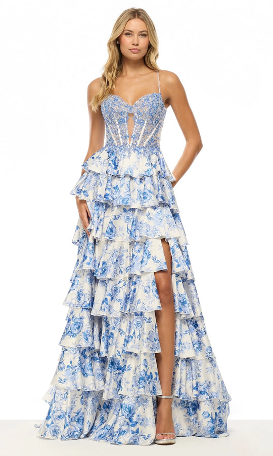 Sherri Hill 57662 - Beaded Lace Corset Ruffle A-Line Gown