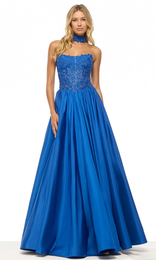 Sherri Hill 57715 - Leaf Lace Corset Strapless Ballgown