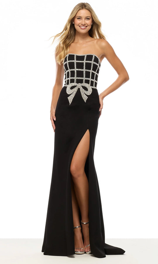 Sherri Hill 57732 - Rhinestone Grid Strapless Scuba Gown
