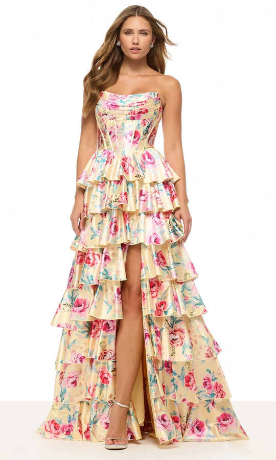 Sherri Hill 57875 - Tiered Ruffle Evening Gown with Florals