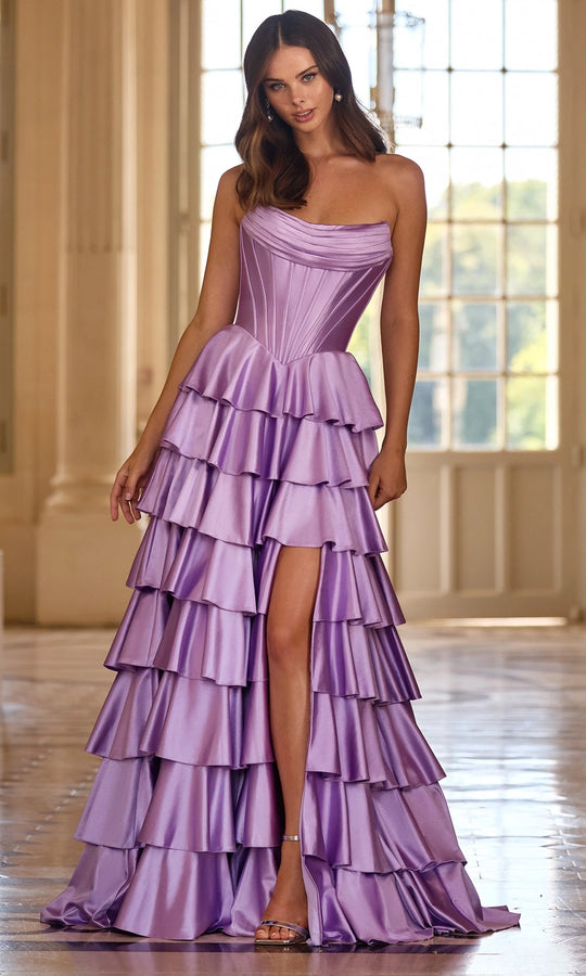 Sherri Hill 57686 - Scoop Neckline Corset Tiered Dress