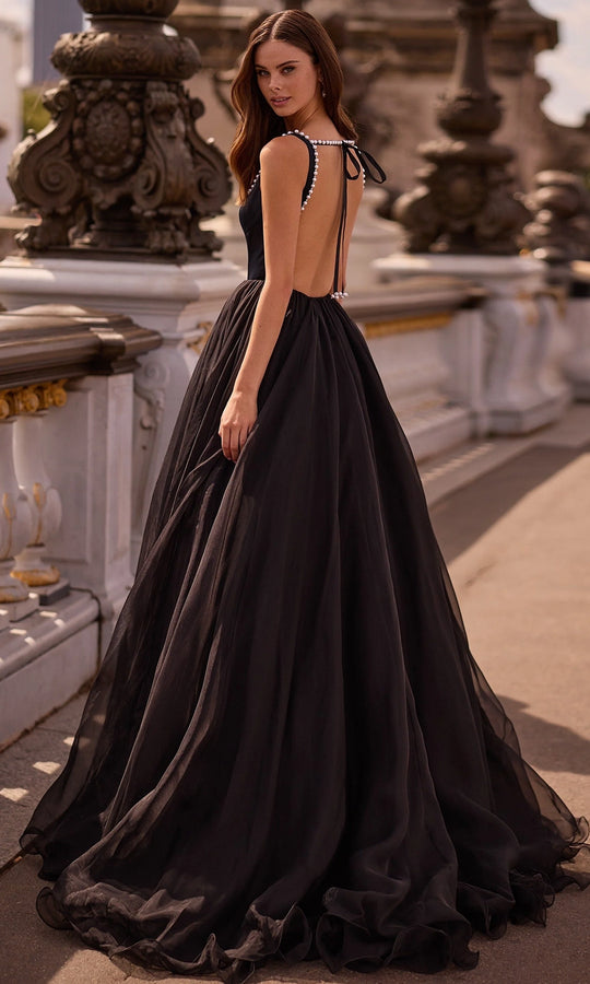 Sherri Hill 57713 - Pearl Trim Square Neck Ball Gown