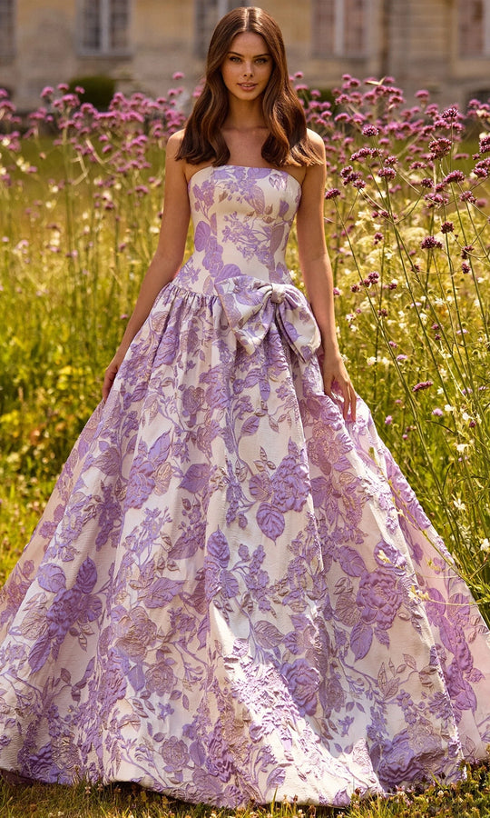 Sherri Hill 57730 - Floral Strapless Bow Ballgown