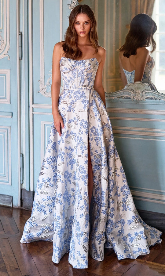 Sherri Hill 57755 - Floral Pattern Scoop Neckline Gown