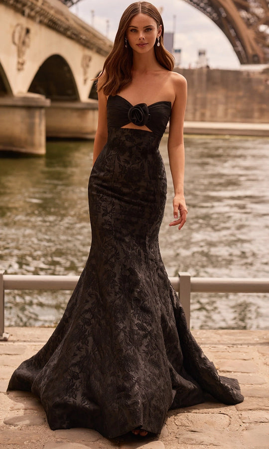 Sherri Hill 57792 - Brocade Mermaid Gown with Keyhole Front