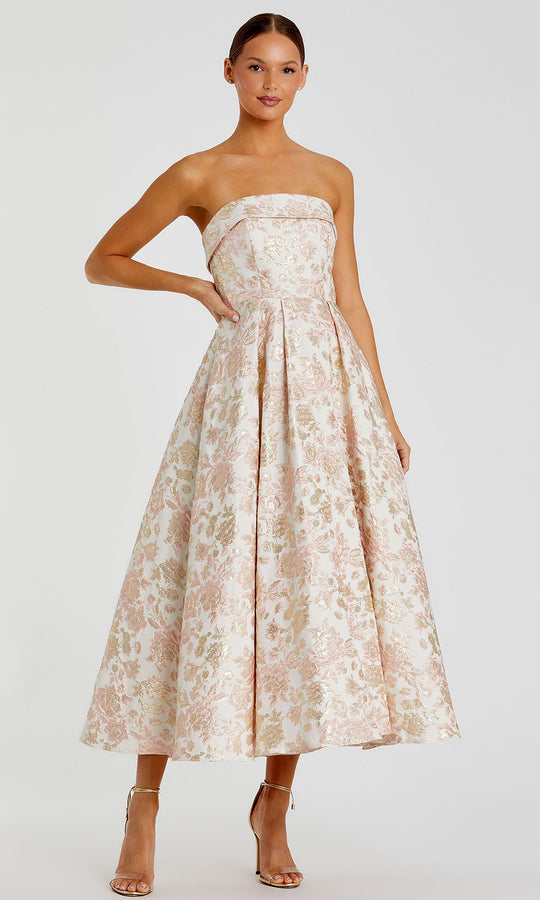 Mac Duggal 68928 - Strapless Floral Brocade Evening Dress