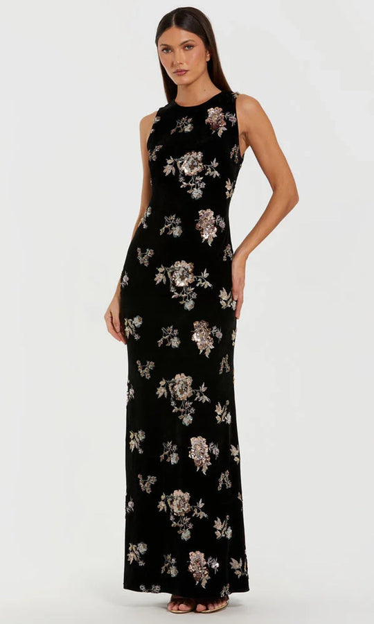 Mac Duggal 68959 - Jewel Neck Velvet Column Gown