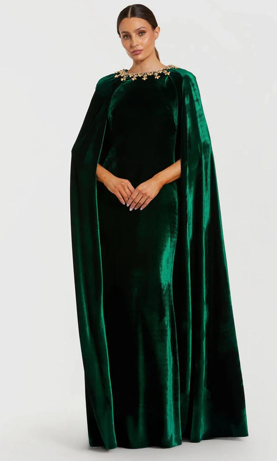 Mac Duggal 68977 - Velvet Cape Column Evening Gown
