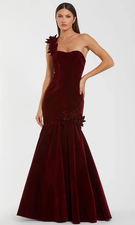 Mac Duggal 68983 - One Shoulder Velvet Trumpet Gown