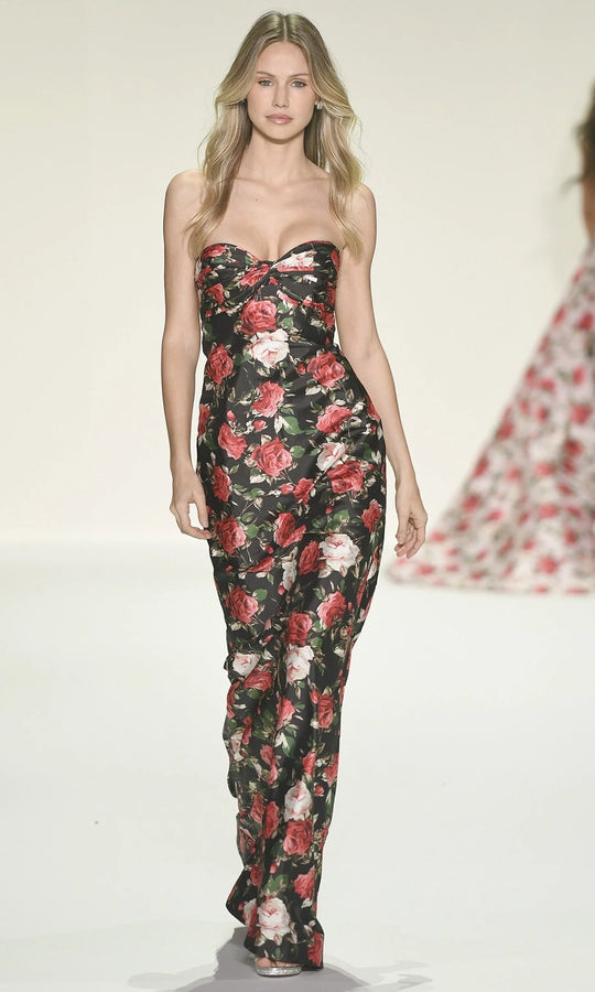 Sherri Hill 57962 - Twisted Bust Sweetheart Floral Gown